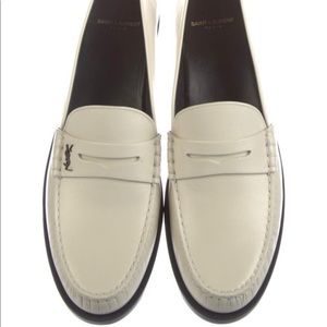 New Mens White YSL loafers